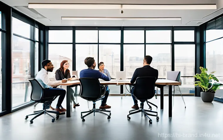 브랜드 커뮤니케이션 관련 컨퍼런스와 이벤트 - **Prompt:** "A vibrant, collaborative workspace filled with a diverse group of young professionals a...