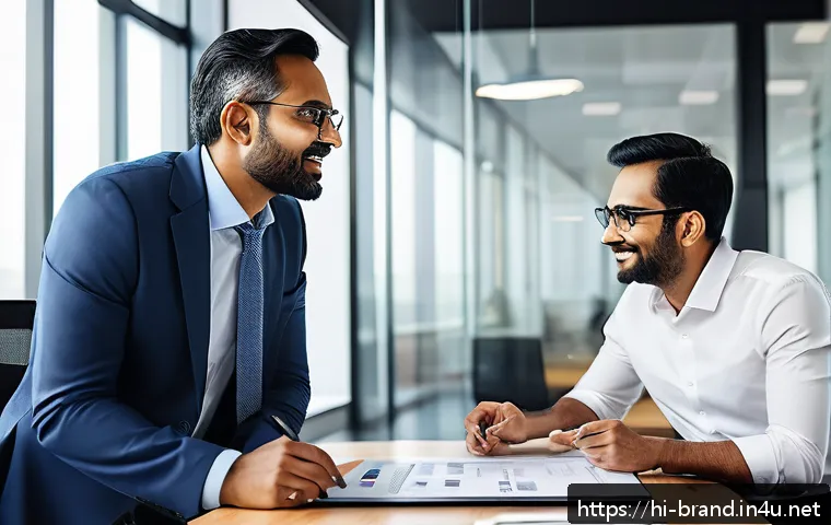 브랜드 커뮤니케이션 팀 빌딩 팁 - A diverse team of Indian professionals in a modern office setting, engaged in an open discussion aro...